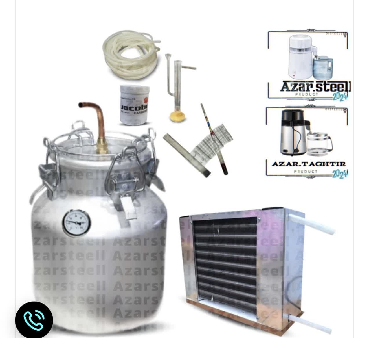 دستگاه عرقگیر گلابگیر با کندانسور شیشه ای پیرکس برقی